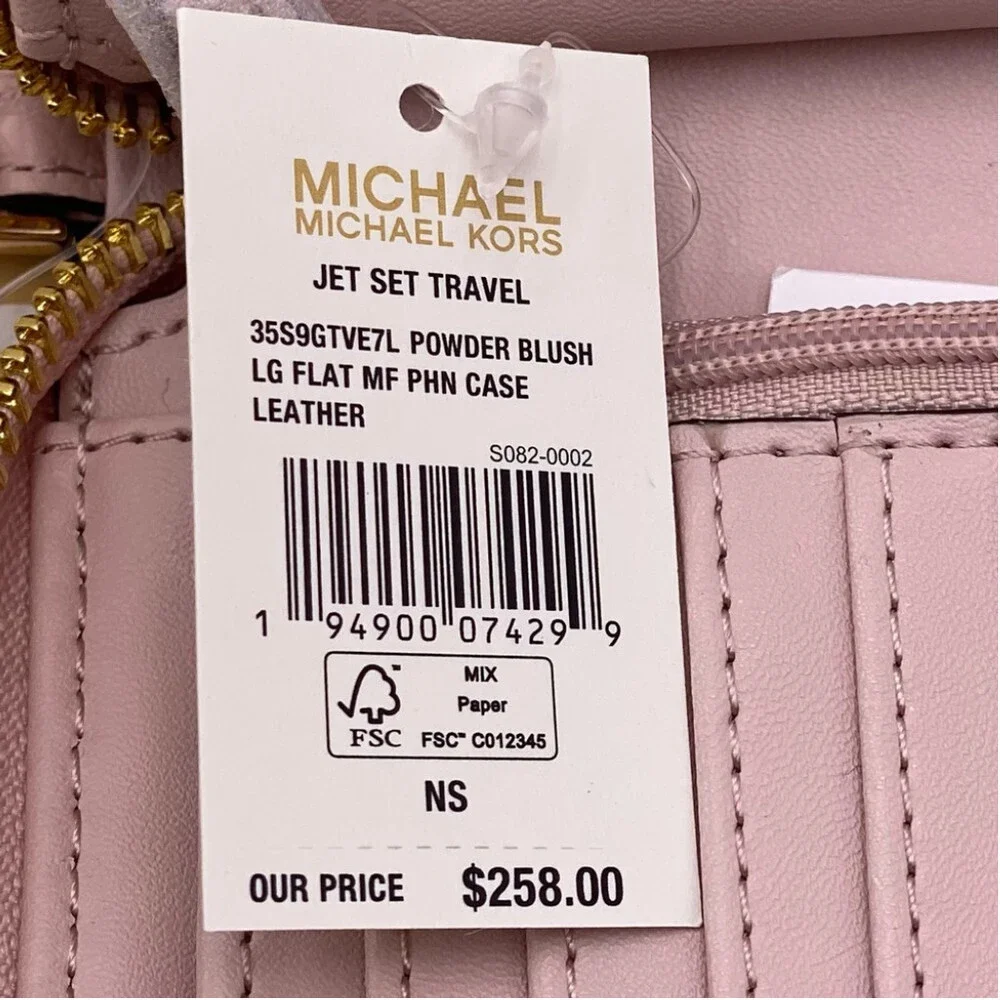 Michael Kors Jet Set Travel Wallet Phone Case Wristlet Pink